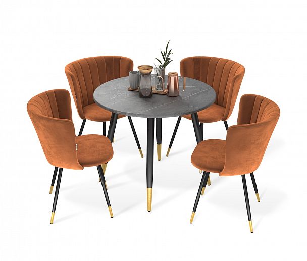 Обеденная группа Sheffilton SHT-DS188 каменный уголь/песч. буря/черн.муар/зол - Вид 2