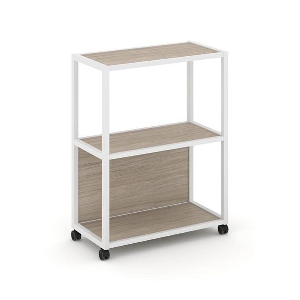 Shelf Mobile Стеллаж 3 уровня 1 секция VR.LT-STK-302.06 Дуб Аттик/Металл Белый 600*400*1046 - Вид 1