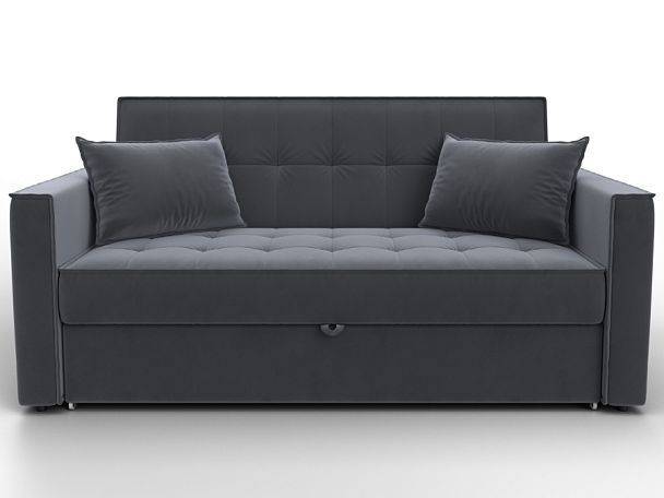 Диван прямой Лига-104 (140) Велюр серый - Вид 2