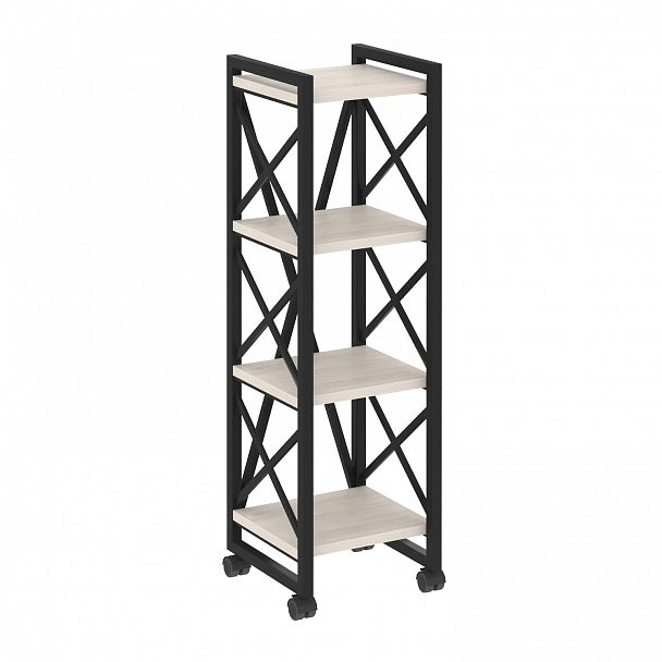 Стеллаж на колесах "Loft" VR.L-MST.K-4.4 денвер светлый/черный - Вид 1