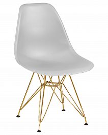 Стул обеденный DOBRIN DSR (ножки золотые, цвет светло-серый (GR-01)) - Фото предпросмотра