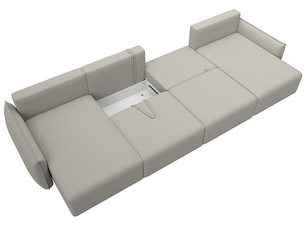 Диван П-образный Лига-051 НПБ Лонг Рогожка бежевый - Вид 8