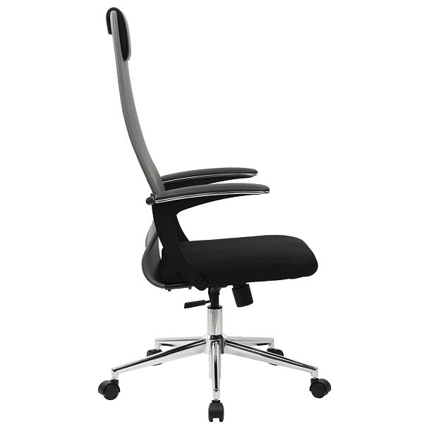 Кресло офисное BRABIX PREMIUM "Ultimate EX-801" хром, плотная двойная сетка Х2, черное/серое, 532918 - Вид 4
