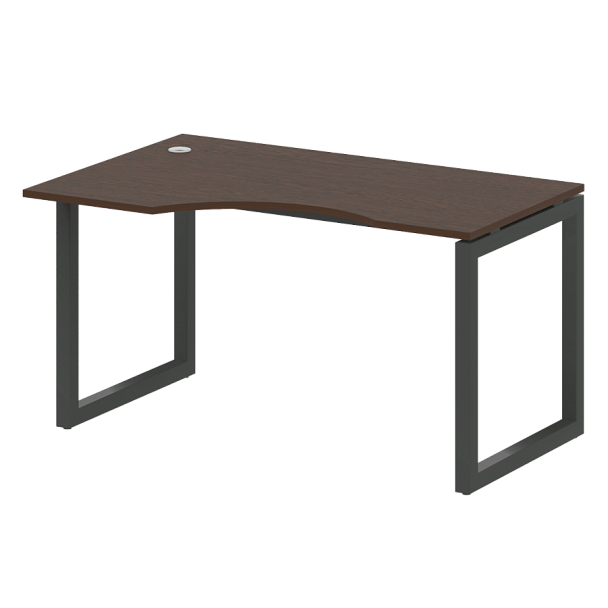 Metal System Quattro Стол криволинейный левый на О-образном м/к 50БО.СА-2 (L) Венге/Антрацит металл 1400*900*750 - Вид 1