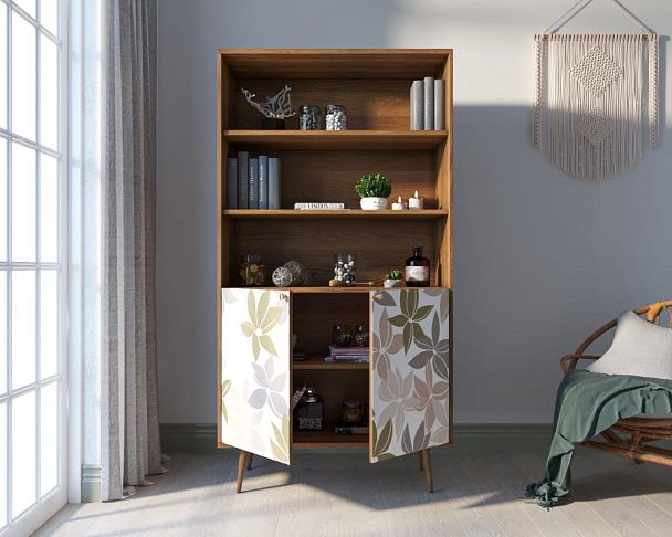 Стеллаж с дверками Berber принт 27 арт BB26/Print_27 - Вид 2