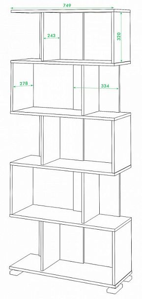 Стеллаж СЛ-5 Белый/Шамони - Вид 2