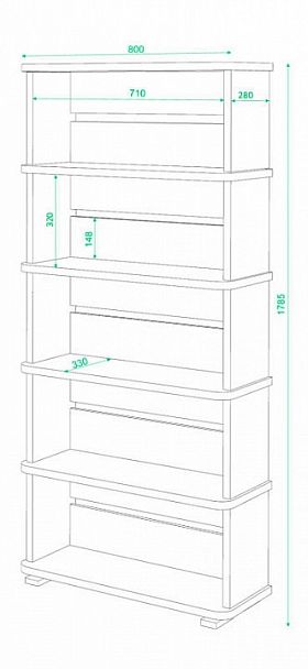 Стеллаж СБ-25/5 Карамель/Шамони - Вид 2