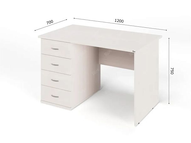 ЛАЙТ / LIGHT RLG008-12x7L Однотумбовый стол 120x70x75 Дуб Молочный - Вид 2