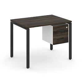 Concept Стол рабочий с подвесной тумбой с 2 ящ. CN.SP-113 W Дуб Мали/Белый Бриллиант/Металл Черный 980*720*750 - Фото предпросмотра