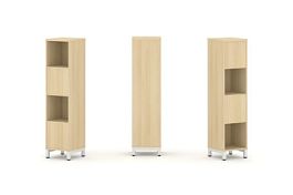 Стайл Проджект Набор стеллажа 2-х сторон., 4 яр. SN.NSD-411 Акация Лорка/Металл Белый 387*400*1615 - Фото предпросмотра