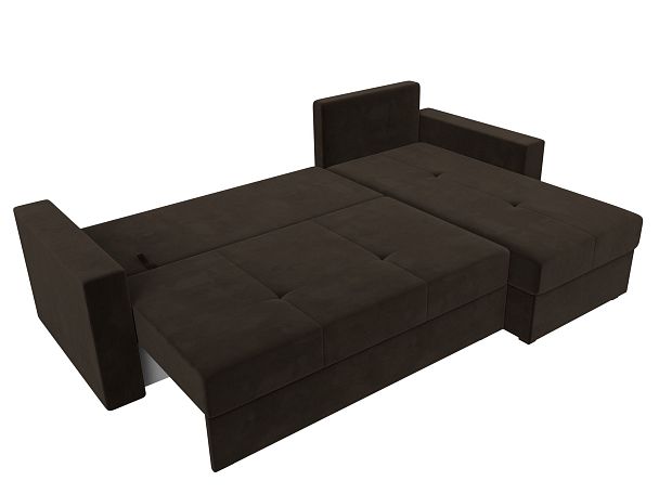 Диван угловой Верона Лайт угол правый (полностью вмикровельвет коричневый) - Вид 8