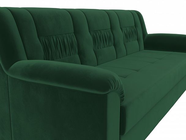 Прямой диван Карелия (полностью велюр зеленый) - Вид 4