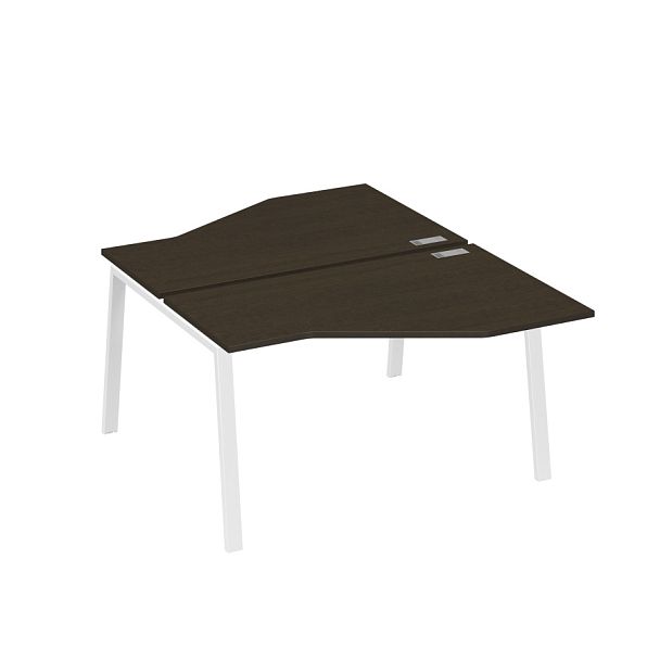 Рабочая станция (2х140) каркас TRE со столами Техно A4 А4 Б3 187  БП венге / металлокаркас белый - Вид 1