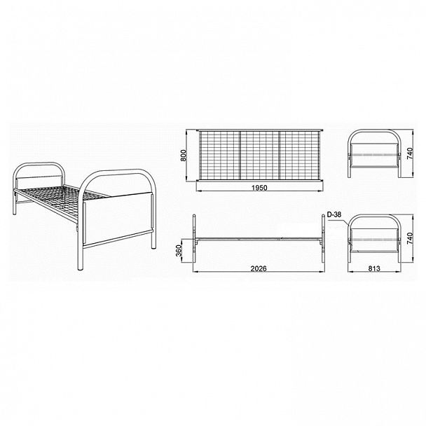 Кровать "К 1.11" - Вид 3