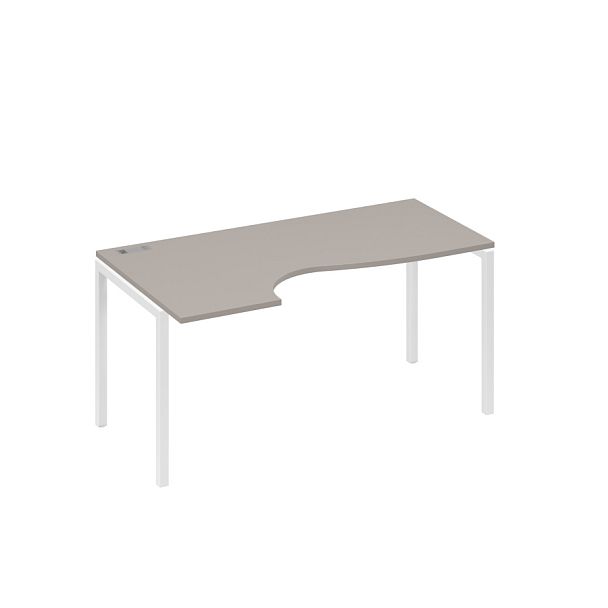 Стол эргономичный левый "Классика" на металлокаркасе DUE A4 А4 Б2 045 БП мокко премиум / металлокаркас белый - Вид 1