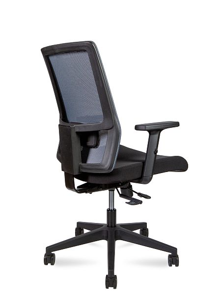 Кресло офисное Techo LB / черный пластик / серая сетка / черная ткань - Вид 4