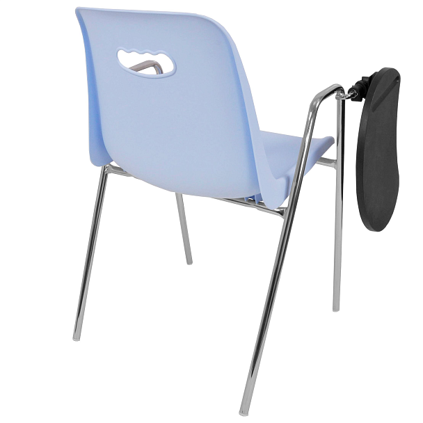 Стул Venezia (4 ножки с подлокотниками + столик TLT), каркас хром, голубой, РП+ИК - Вид 2