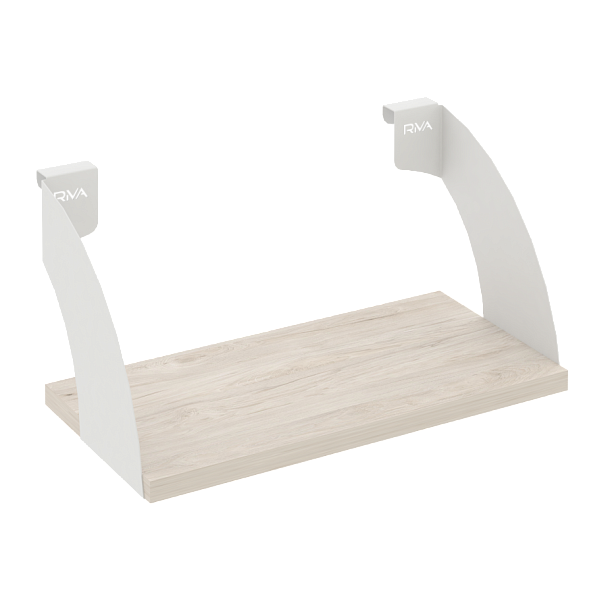 Навесные полки. Кронштейны+ЛДСП полка 400мм MAN-41-4 Денвер светлый/Белый металл 400*220*200 - Вид 1