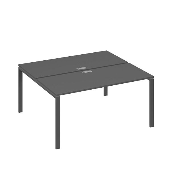 Рабочая станция на металлокаркасе UNO (2х160) A4 А4 Б1 175 БП антрацит премиум / металлокаркас антрацит - Вид 1