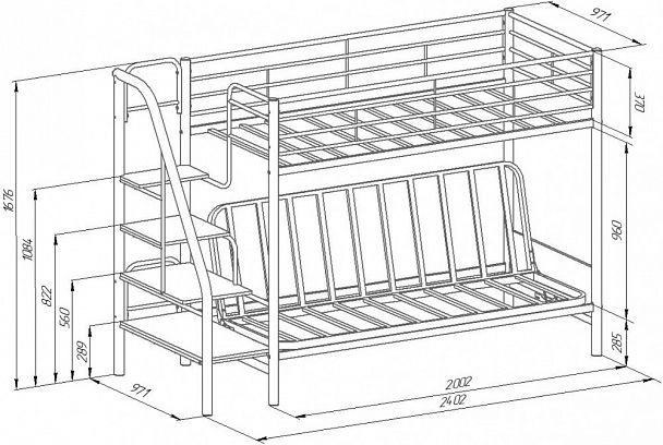 Двухъярусная кровать "Мадлен-3" белый - Вид 2