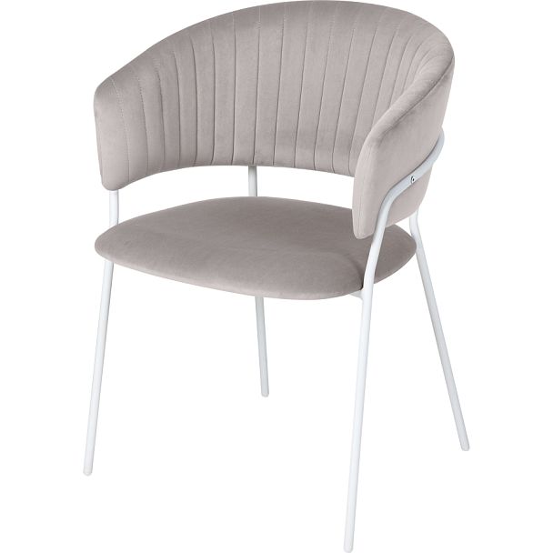 Стул кухонный Даксон светло-серый велюр/белый - Вид 1