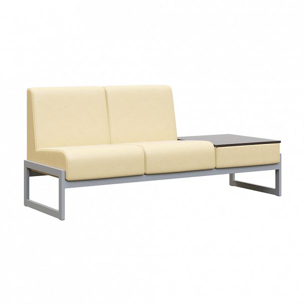 Диван двухместный со столиком универсальный "MODULE" MD.D2-ST2 Серый+бежевый - Вид 3