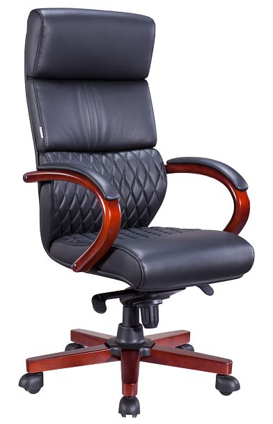 Кресло Everprof President Wood Экокожа Черный - Вид 1