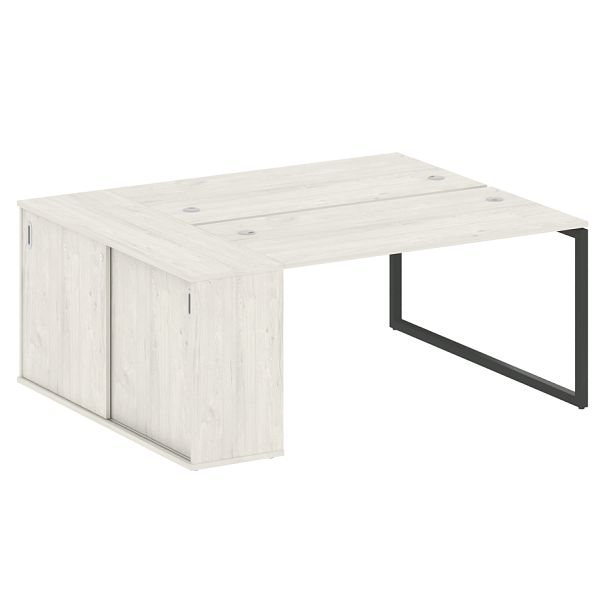 Metal System Quattro Р. ст. с шкафом-купе на О-образном м/к 40БО.РС-СШК-1.3 Т Дуб наварра/Антрацит металл 1810*1475*750 - Вид 1