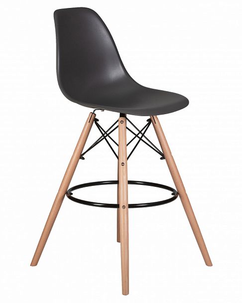 Стул барный DOBRIN DSW BAR (ножки светлый бук, цвет тёмно-серый (GR-04)) - Вид 3