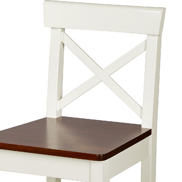 Стул полубарный деревянный с жестким сиденьем Бергольф Слоновая кость/Темный орех - Вид 6