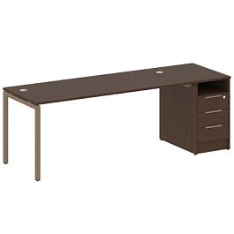 Metal System Quattro Р. ст. с тумбой на П-образном м/к 40БП.РС-СТП-1.5 Венге/Мокко металл 2212*720*750 - Фото предпросмотра