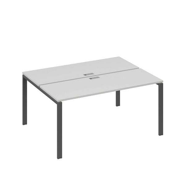 Станция (2х160) рабочая с опорами UNO A4 А4 Б1 172 БП серый / металлокаркас антрацит - Вид 1