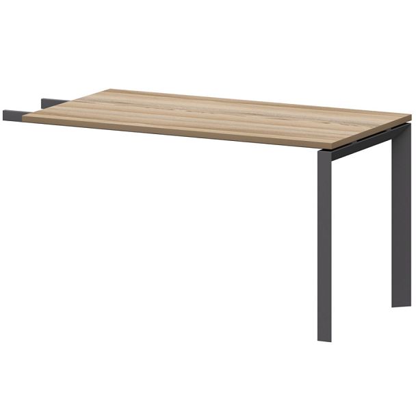 Бриф-приставка на металлокаркасе НТМПБ-П-735 Дуб сафари/Антрацит 1350x730x750 Аргентум-МП - Вид 1