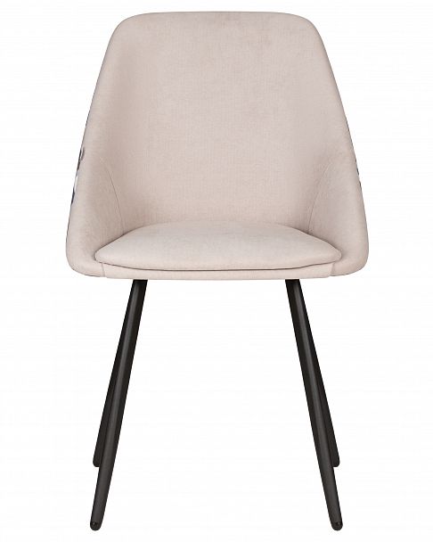 Стул обеденный DOBRIN MARKUS (ЭМАЛЬ ЧЕРНЫЙ МУАР ткань Candy Silver+Escada Ocean) - Вид 6