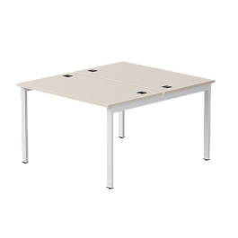 Бенч-система на 2 места Everprof EVO на металлокаркасе 1180х670(1370)x755 Кашемир/Белый - Фото предпросмотра