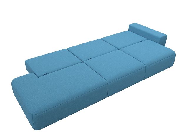 Диван прямой Лига-036 НПБ Модерн Лонг подлокотник справа Рогожка голубой - Вид 10