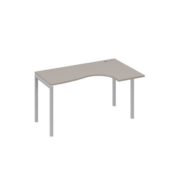 Стол эргономичный правый "Классика" на металлокаркасе DUE A4 А4 Б2 034 БП мокко премиум / металлокаркас серый - Вид 1