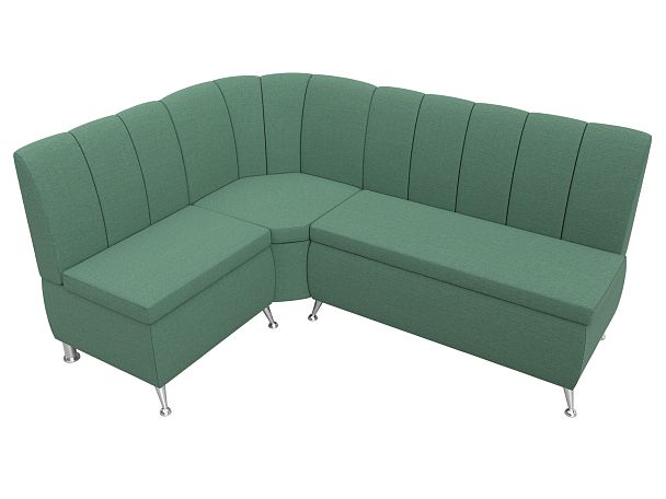 Диван кухонный угловой Кантри левый угол Рогожка зеленый - Вид 5