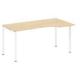 Metal System Quattro Стол криволинейный правый на П-образном м/к 40БП.СА-1 (R) Акация/Белый металл 1600*900*750 - Фото предпросмотра