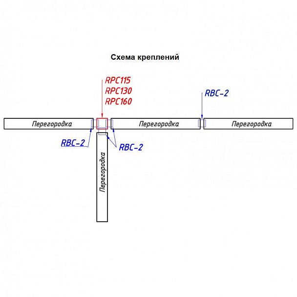 Перегородка "Rand" RP115SG70 серый - Вид 2