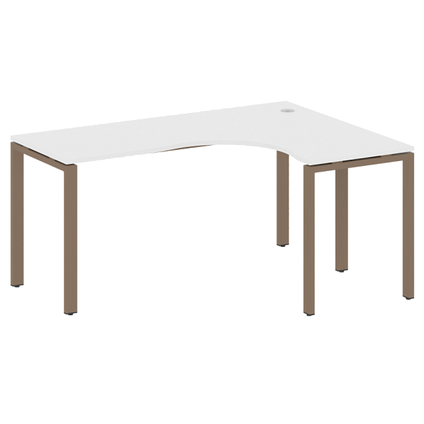 Metal System Стол криволинейный правый на П-образном м/к БП.СА-4 (R) Белый/Мокко металл 1600*1200*750 - Вид 1