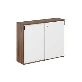 Шкаф купе 1438х400х1125 средний, с замком / корпус цвет: дуб модена, фасады: белый Сигма / Sigma - Фото предпросмотра