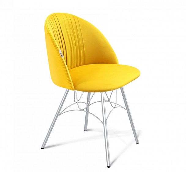 Стул Sheffilton SHT-ST35-1/S100 имперский желтый/хром лак - Вид 2