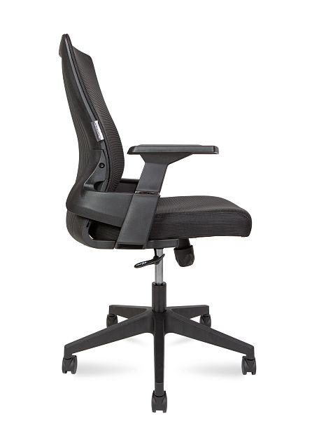 Кресло офисное Terra LB / черный пластик / черная сетка / черная ткань - Вид 3