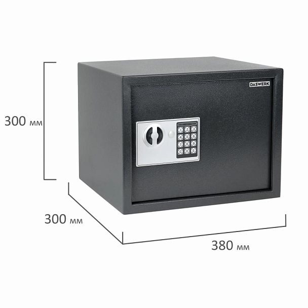 Сейф мебельный DASWERK SC-300EL (300х380х300 мм), электронный замок, графит, 291346 - Вид 5