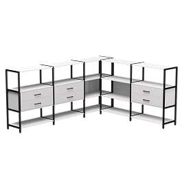 Набор стеллажных систем №15 Everprof EVO 2440x2020x1120 Белый/Черный - Фото предпросмотра