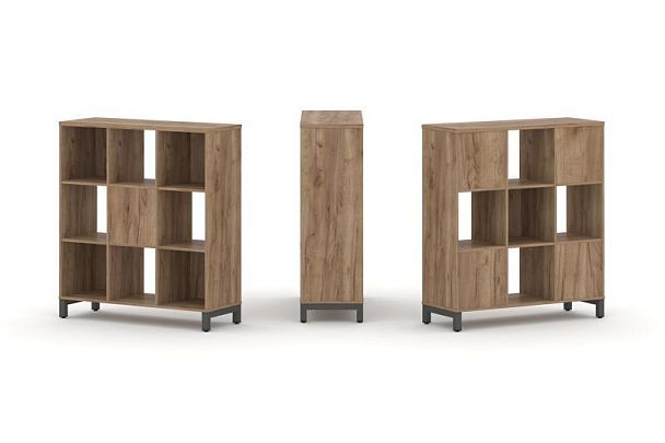 Стайл Проджект Набор стеллажа 2-х сторон., 3 яр. SN.NSD-331 Дуб Табак/Металл Антрацит 1121*400*1248 - Вид 1