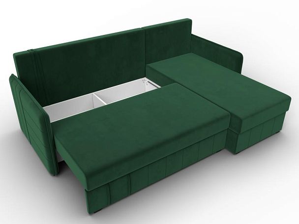 Диван угловой Слим угол универсальный Велюр зеленый - Вид 7