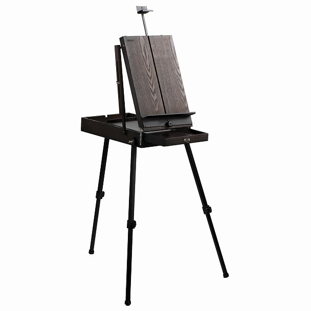 Этюдник-мольберт BRAUBERG ART PREMIERE, алюминиевые ножки, холст до 82 см, кофейный, 191757 - Вид 2