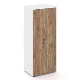 Стайл Проджект Гардероб широкий глубокий SN.GB.E-004 Белый/Белый/Дуб Табак/Черный Ручки 796*600*1982 - Фото предпросмотра